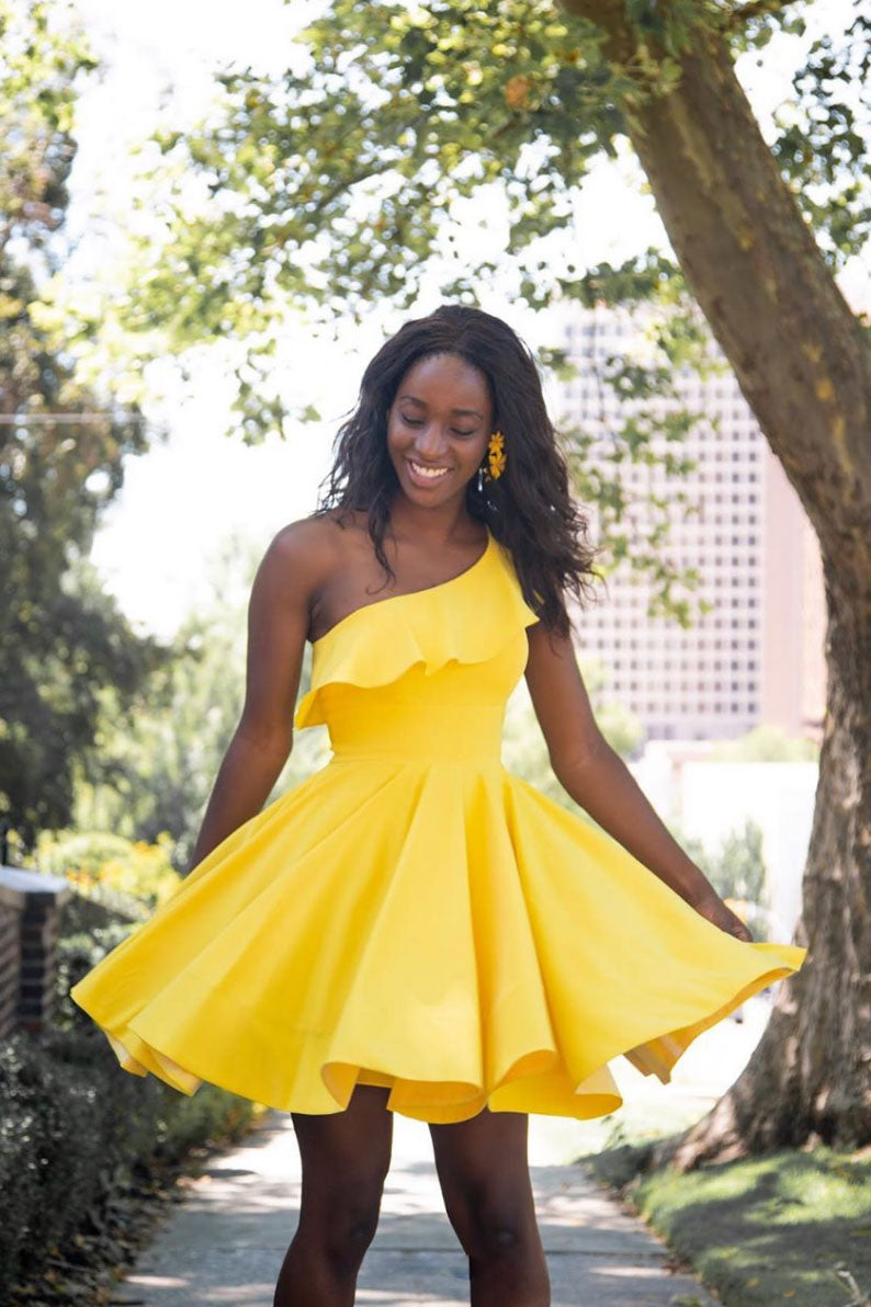 Yellow Homecoming Dresses Short Buy Now ...